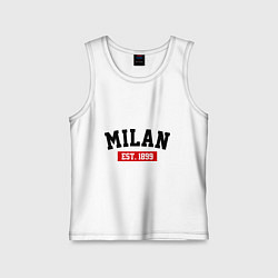 Майка детская хлопок FC Milan Est. 1899, цвет: белый