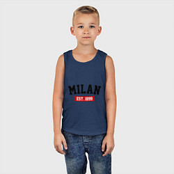 Майка детская хлопок FC Milan Est. 1899, цвет: тёмно-синий — фото 2