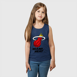 Майка детская хлопок Miami Heat-logo, цвет: тёмно-синий — фото 2