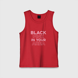 Майка детская хлопок Black Pink in youe area, цвет: красный
