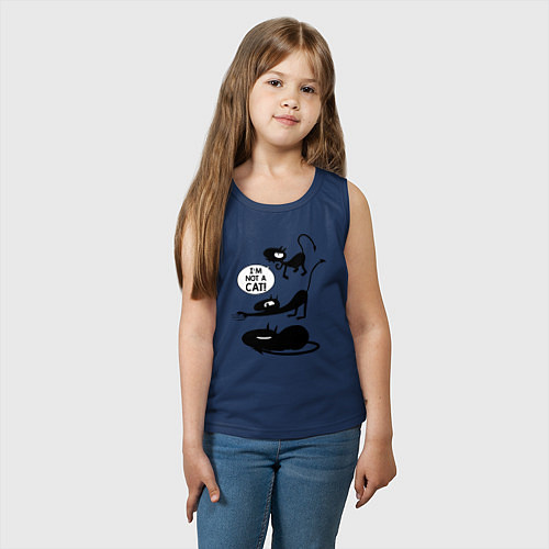 Детская майка I'm not a CAT! / Тёмно-синий – фото 3