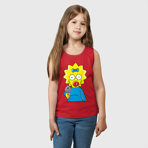 Детская майка Мэгги с револьвером / Красный – фото 3