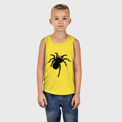 Майка детская хлопок Черный паук, цвет: желтый — фото 2