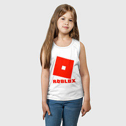 Майка детская хлопок Roblox Logo, цвет: белый — фото 2