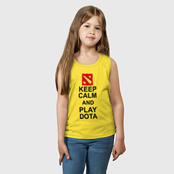 Майка детская хлопок Keep Calm & Play Dota, цвет: желтый — фото 2