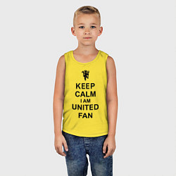 Майка детская хлопок Keep Calm & United fan, цвет: желтый — фото 2