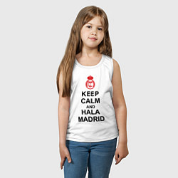 Майка детская хлопок Keep Calm & Hala Madrid, цвет: белый — фото 2