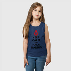 Майка детская хлопок Keep Calm & Hala Madrid, цвет: тёмно-синий — фото 2