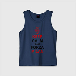 Майка детская хлопок Keep Calm & Forza Milan, цвет: тёмно-синий