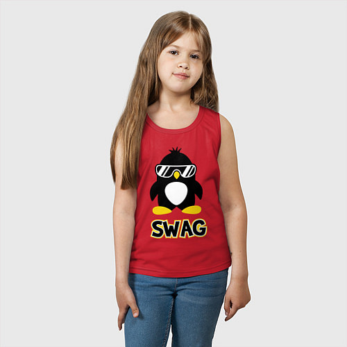 Детская майка SWAG Penguin / Красный – фото 3