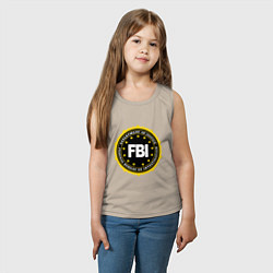 Майка детская хлопок FBI Departament, цвет: миндальный — фото 2