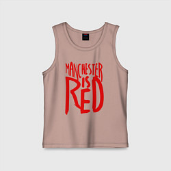 Майка детская хлопок Manchester is Red, цвет: пыльно-розовый