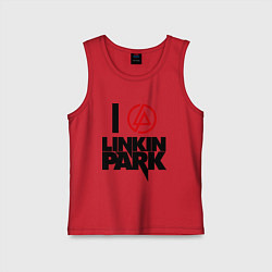 Майка детская хлопок I love Linkin Park, цвет: красный