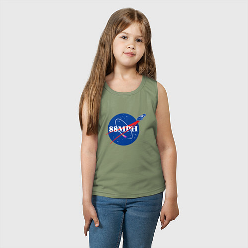 Детская майка NASA Delorean 88 mph / Авокадо – фото 3