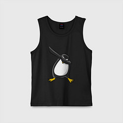 Майка детская хлопок DAB Pinguin, цвет: черный