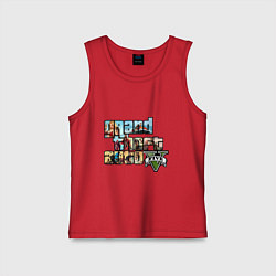 Майка детская хлопок GTA 5 Stories, цвет: красный