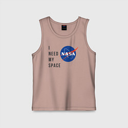 Майка детская хлопок Nasa i need my space, цвет: пыльно-розовый