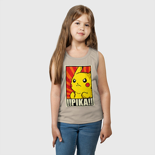 Детская майка Pikachu: Pika Pika / Миндальный – фото 3