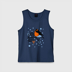 Детская майка Снегирь на ветке рябины