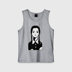 Майка детская хлопок Wednesday Addams, цвет: меланж