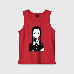 Майка детская хлопок Wednesday Addams, цвет: красный