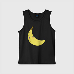 Майка детская хлопок Веселенький бананчик крупный эмодзи, цвет: черный