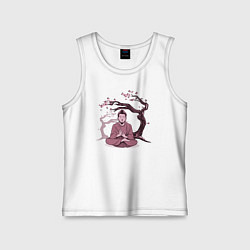 Майка детская хлопок Будда Сакура, цвет: белый