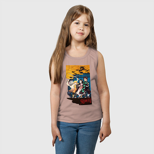 Детская майка Demon Slayer / Пыльно-розовый – фото 3