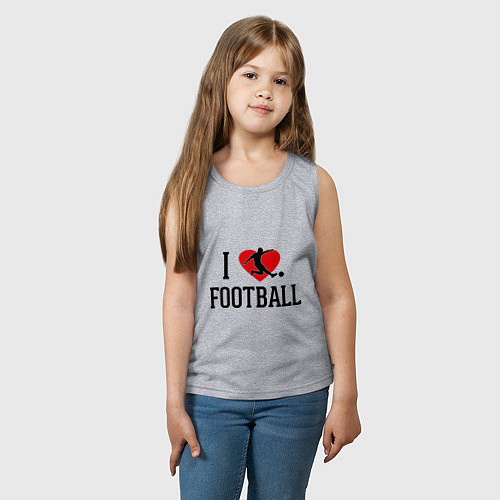 Детская майка I love football / Меланж – фото 3