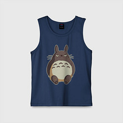 Майка детская хлопок Грустный Тоторо, цвет: тёмно-синий