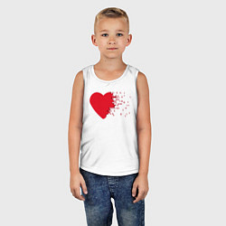 Майка детская хлопок Сердце, цвет: белый — фото 2