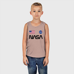 Майка детская хлопок NASA НАСА, цвет: пыльно-розовый — фото 2
