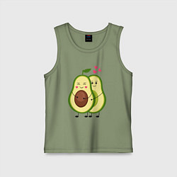 Майка детская хлопок Влюбленные Веганы Авокадо, цвет: авокадо