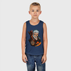 Майка детская хлопок Ведьмак, цвет: тёмно-синий — фото 2