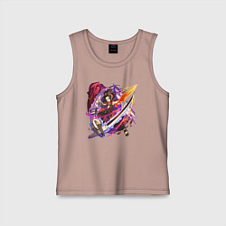 Майка детская хлопок Йо Асакура, цвет: пыльно-розовый