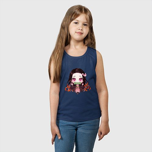 Детская майка Незуко Камадо / Тёмно-синий – фото 3