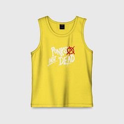 Майка детская хлопок Punks not dead, цвет: желтый