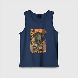 Майка детская хлопок Broccozilla, цвет: тёмно-синий