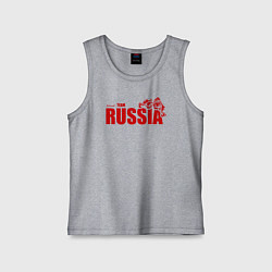 Майка детская хлопок Russia, цвет: меланж