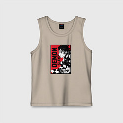 Майка детская хлопок KIMETSU NO YAIBA, цвет: миндальный