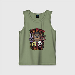 Майка детская хлопок FIVE NIGHTS AT FREDDYS, цвет: авокадо