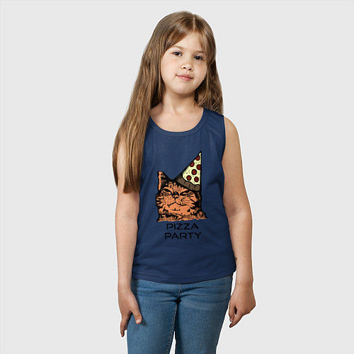 Детская майка PIZZA PARTY / Тёмно-синий – фото 3