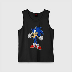 Майка детская хлопок Sonic, цвет: черный