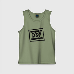 Майка детская хлопок ДДТ Лого, цвет: авокадо