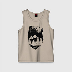 Майка детская хлопок Bear, цвет: миндальный