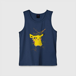 Майка детская хлопок Pikachu, цвет: тёмно-синий