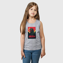 Майка детская хлопок Godzilla, цвет: меланж — фото 2