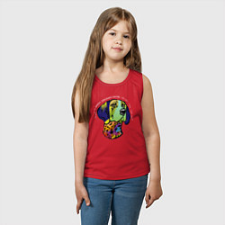 Майка детская хлопок Берегись курцхаара, цвет: красный — фото 2