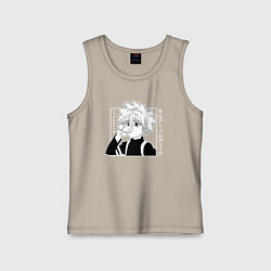 Майка детская хлопок Killua Hunter x Hunter Киллуа, цвет: миндальный