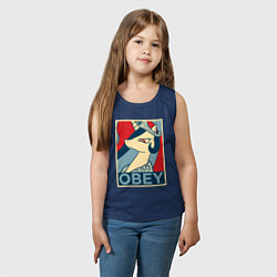 Майка детская хлопок Trixie OBEY, цвет: тёмно-синий — фото 2